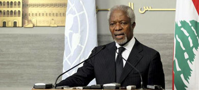 El enviado de la ONU y de la Liga Árabe para Siria, Kofi Annan. 