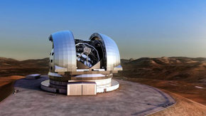 Ilustración del futuro telescopio europeo E-ELT, de espejo de 39,3 metros de diámetro, que se instalará en Chile. / ESO