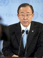 El secretario general de la ONU, Ban Ki-moon