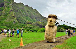 Moai de Isla de Pascua  habrían ido caminando a sus lugares de emplazamiento