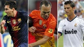 MEJOR JUGADOR UEFA: Iniesta, Messi y Ronaldo, son los candidatos