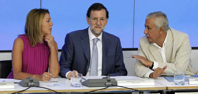 Rajoy, durante la reunión del PP de este lunes