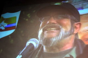 Captura de un vídeo de las Fuerzas Revolucionarias de Colombia (FARC) con la imagen de Rodrigo Londoño Echeverri, alias 'Timochenko' máximo jefe de las FARC