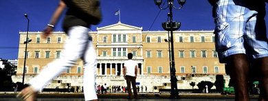 Exterior de parlamento griego.