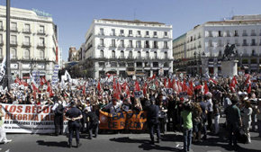 Manifestación en la Puerta del Sol de Madrid
