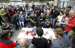 Los responsables del 25S ofreciendo una rueda de prensa