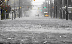 EE.UU. 29/10/2012. Calle inundada en Atlantic City  (AFP)

