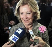 La presidenta del Partido Popular de Madrid, Esperanza Aguirre