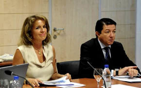 Pedro Calvo junto a la alcaldesa de Madrid, Ana Botella 