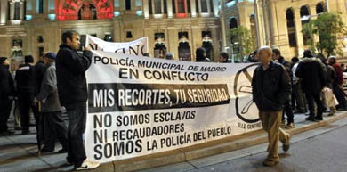 Protesta de la policía municipal de Madrid el pasado mes de diciembre/ EFE