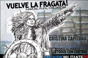 Kirchner aprovecha el regreso a Argentina de la fragata Libertad para darse un 'baño de masas'