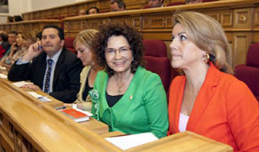 Carmen Ríolobos con María Dolores de Cospedal cuando la primera era diputada en las Cortes de Castilla-La Mancha.