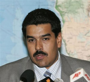 El ministro de Relaciones Exteriores de Venezuela, Nicolas Maduro. 
