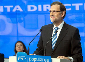 Fotografía facilitada por el PP del presidente del Gobierno, Mariano Rajoy, durante su intervención hoy en la reunión de la Junta Directiva Nacional de los populares. EFE