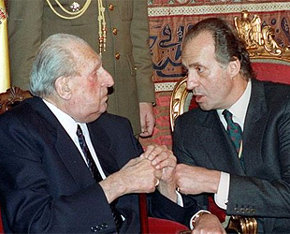Don Juan de Borbón y el Rey don Juan Carlos en imagen de archivo