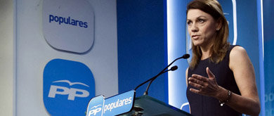 María Dolores de Cospedal durante la rueda de prensa 