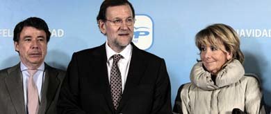 Ignacio González, Mariano Rajoy y Esperanza Aguirre (Efe)