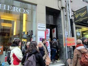 Protesta en A Coruña contra una ejecución hipotecaria. 