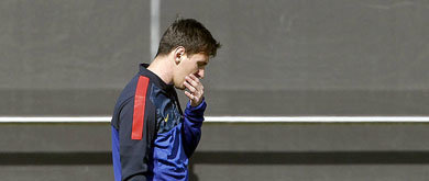 Leo Messi en un entrenamiento (EFE)