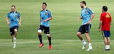 Primer entrenamiento en Miami con plantilla completa