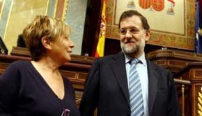 Celia Villalobos y Mariano Rajoy