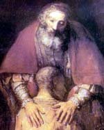 Orlando Arias reproduce “El regreso del hijo prodigo” de Rembrandt en una iglesia de Madrid