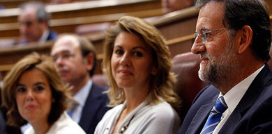 Rajoy, Cospedal y Sáenz de Santamaría. Archivo EFE