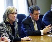 Evelyn Matthei y el presidente de RN, Carlos Larraín