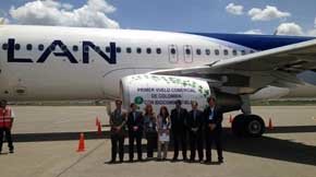 LAN Airlines realiza el primer vuelo comercial con biocombustible de segunda generación en Colombia