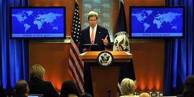 John Kerry hoy, en su comparecencia ante los medios de comunicación