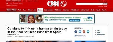 La 'CNN' da cuenta de la Via Catalana en Catalunya. CNN 