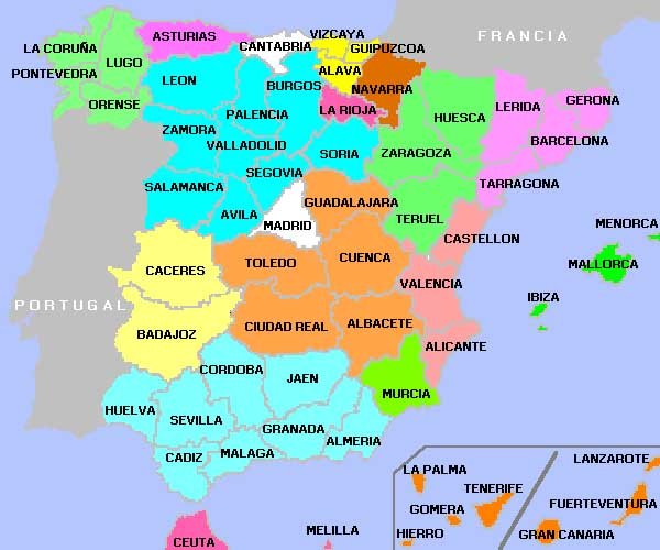 Mapa de España actual
