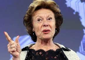 La vicepresidenta de la Comisión Europea y responsable de telecomunicaciones, Neelie Kroes 