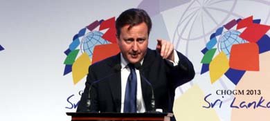 David Cameron durante una conferencia de prensa en Colombo, Sri Lanka (Reuters).

