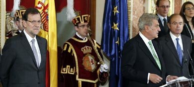 El presidente del Congreso, Jesús Posada junto al jefe del Ejecutivo, Mariano Rajoy (Efe)