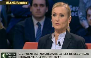 Cristina Cifuentes en La Sexta noche