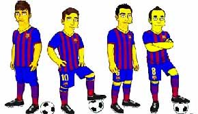 Los 4 “cracks” del Barcelona de España se unen a la familia de los Simpsons