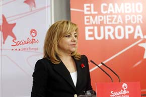 Elena Valenciano, cabeza de lista del PSOE a las elecciones europeas. 

