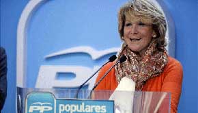 La presidenta del PP de Madrid, Esperanza Aguirre