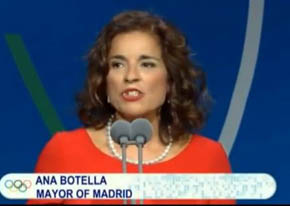 Ana Botella durante su discurso en defensa de Madrid para la celebración de los Juegos Olímpicos de 2020
