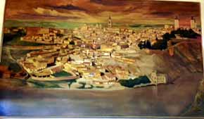 Alfonso Sebastián entrega su cuadro de Toledo al Ayuntamiento de Torrijos