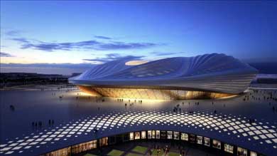 Vista general del estadio Al Wakrah, el primero en construcción, con forma de “barco” y con capacidad para 40.000 personas, aire condicionado, en Catar. EFE/Archivo