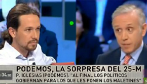 Pablo Iglesias (i) y Eduardo Inda