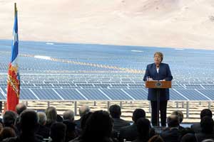 Presidenta Bachelet inaugura la planta de energía solar fotovoltaica más grande de América Latina