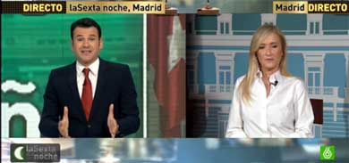 Cristina Cifuentes entrevistada en ‘La Sexta noche’
