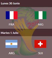 Francia vs. Nigeria y Argentina vs. Grecia en octavos
