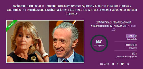 Aguirre sigue emponzoñando a Iglesias: como su demanda sólo cuesta 600 euros, que done “lo que sobra” a las víctimas de ETA
