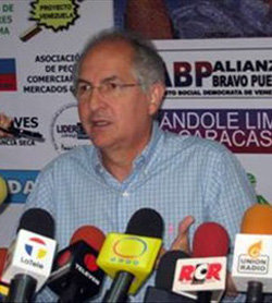 El alcalde mayor de Caracas, el opositor Antonio Ledezma, ha pedido no admitir a Venezuela en el MERCOSUR