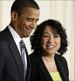 El presidente Obama junto a Sonia Sotomayor
