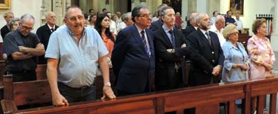 Descendientes y amigos de Francisco Franco en la Misa en memoria del alzamiento militar. Foto: J.M.G.